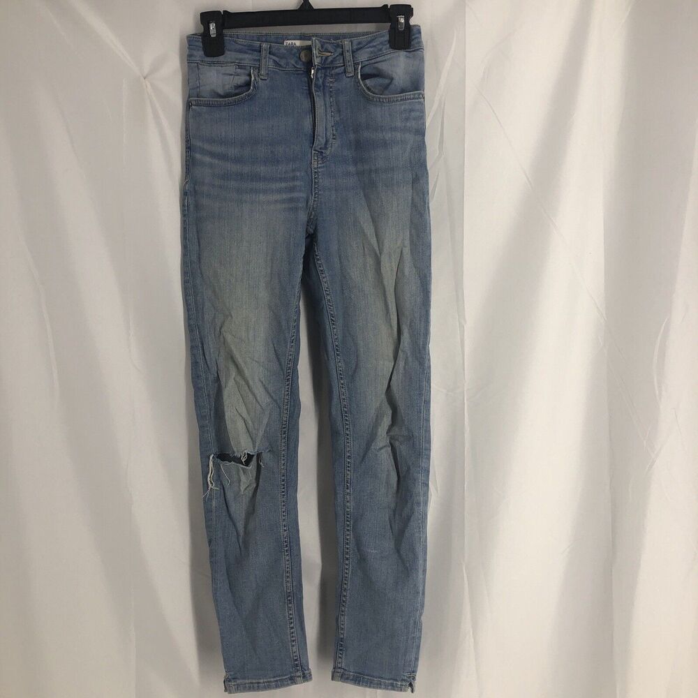 Women's Zara Basic Z1975 denim jeans, light blue, size 4
